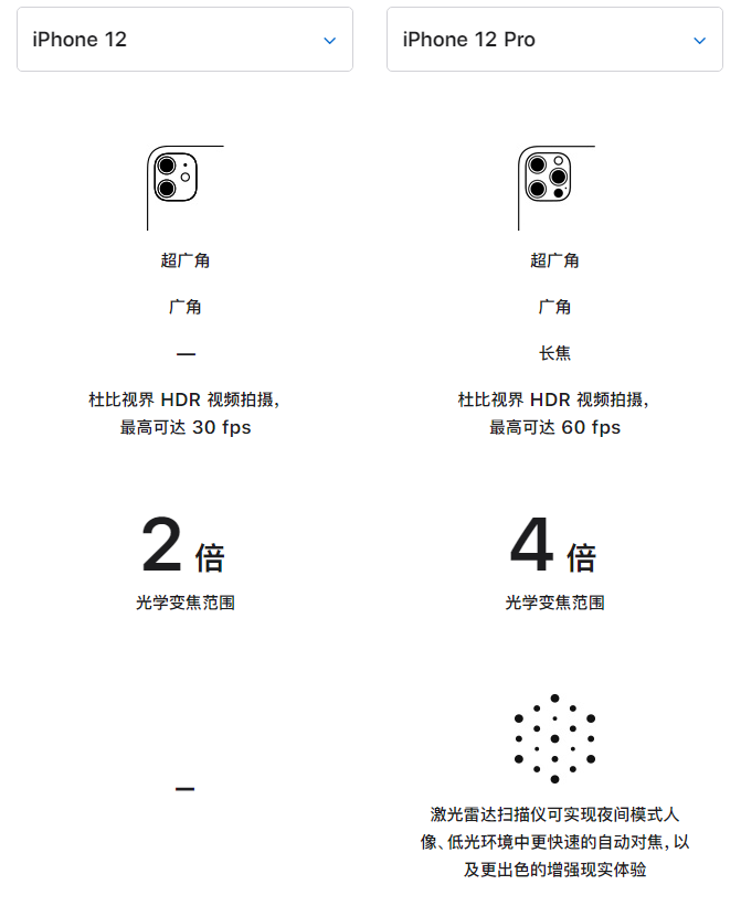 滨江苹果手机维修分享苹果 iPhone 12 与 iPhone 12 Pro 选哪款 